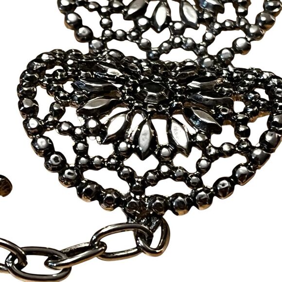 Lace Silver Tone Bracelet Toggle Closure Gift for Her Holiday Gift Gifting - Picture 5 of 10